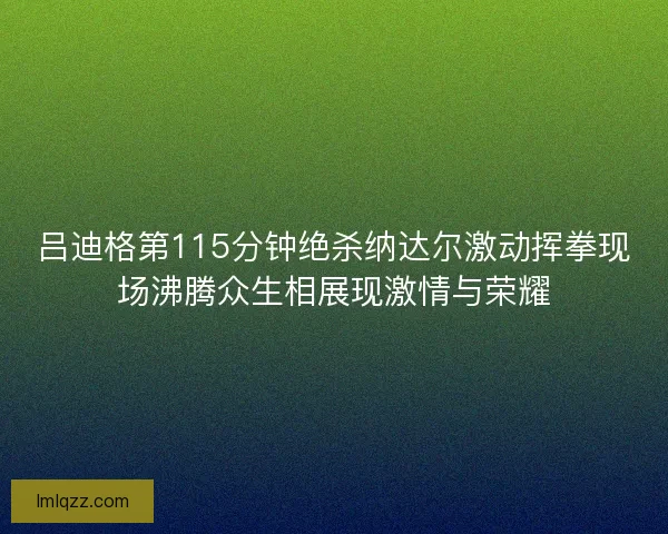 吕迪格第115分钟绝杀纳达尔激动挥拳现场沸腾众生相展现激情与荣耀